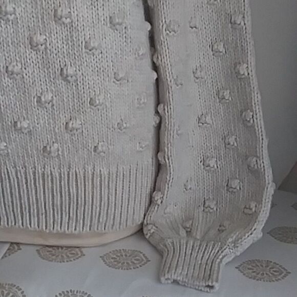 Gap Sweater Women's BAUBLES 3D Popcorn Knit Oatmeal 90s Y2K Small Tall - Picture 3 of 9